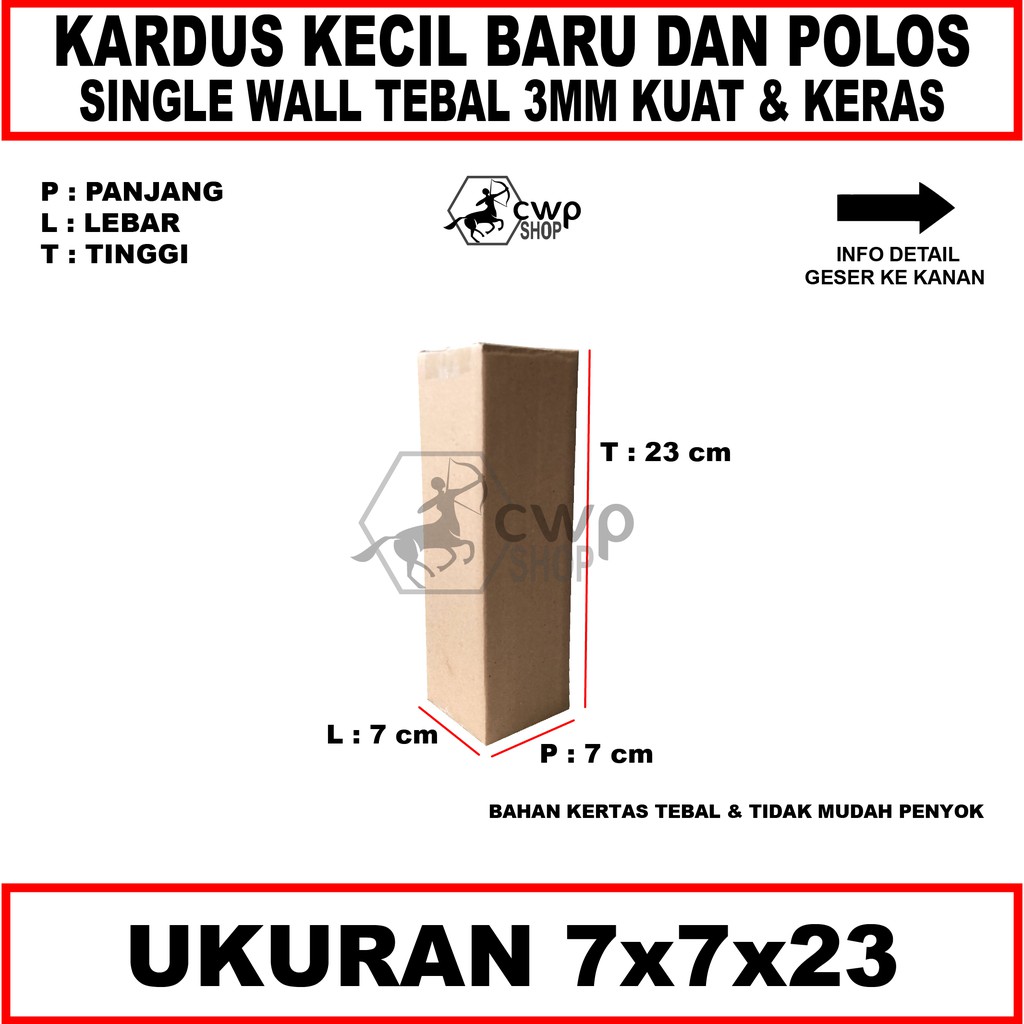 

Kardus Box Karton Packing Polos Uk 7x7x23cm