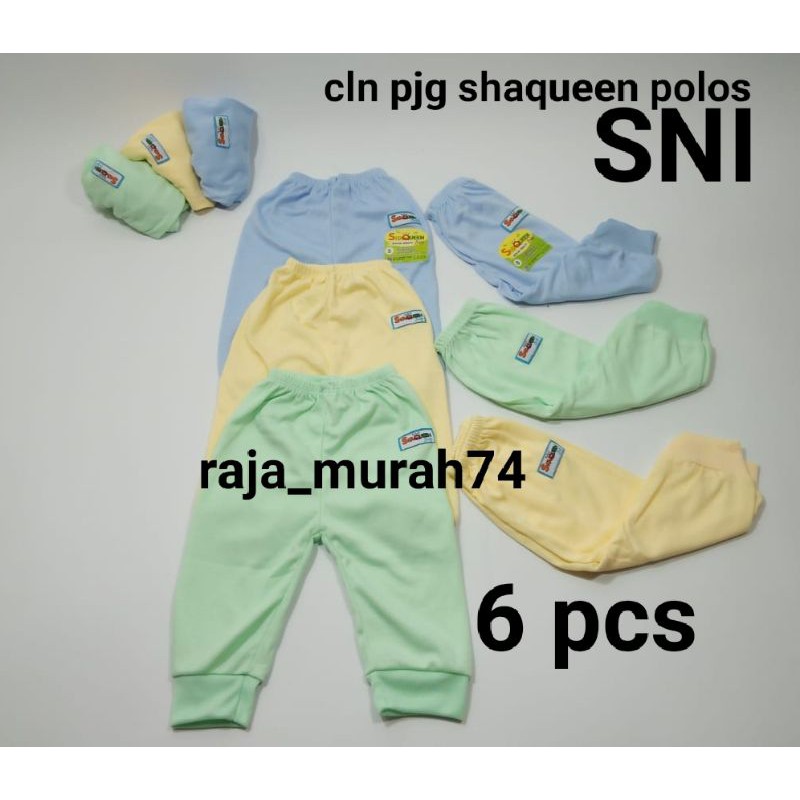 6 pcs celana panjang shaqueen polos S