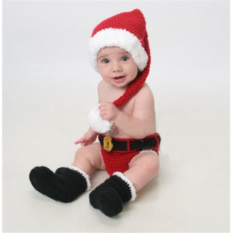 Baju Santa Christmas Natal Kostum Costume Santa Baby Crochet with Shoes