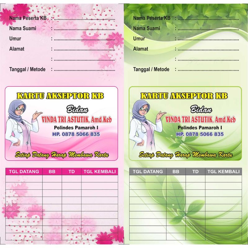 KARTU KB / KARTU PROGAM KB / KB / KARTU BIDAN / KARTU BIDAN KB