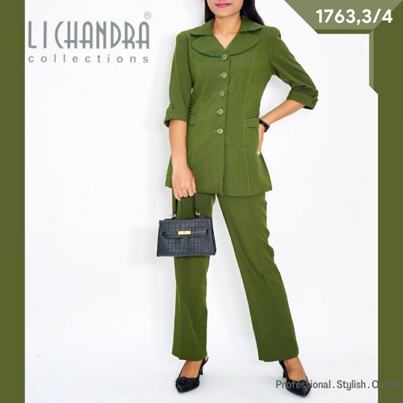 SETELAN Blazer dan Celana LICHANDRA / Setelan Blazer 3/4 dan Celana Panjang / Blazer Kantor Stylish