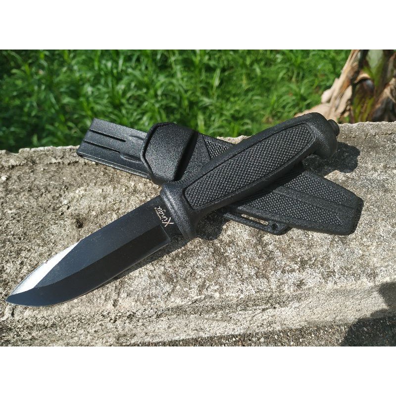 (survival kit) pisau berburu survival mini xingu black
