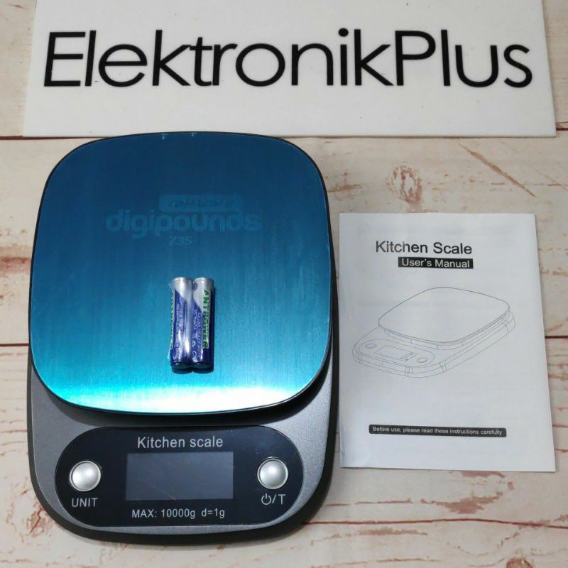 Timbangan Dapur Layar Digital Kitchen Sampai Dengan 10 Kilogram Kg Skala 1 Gram G Digipounds EP24
