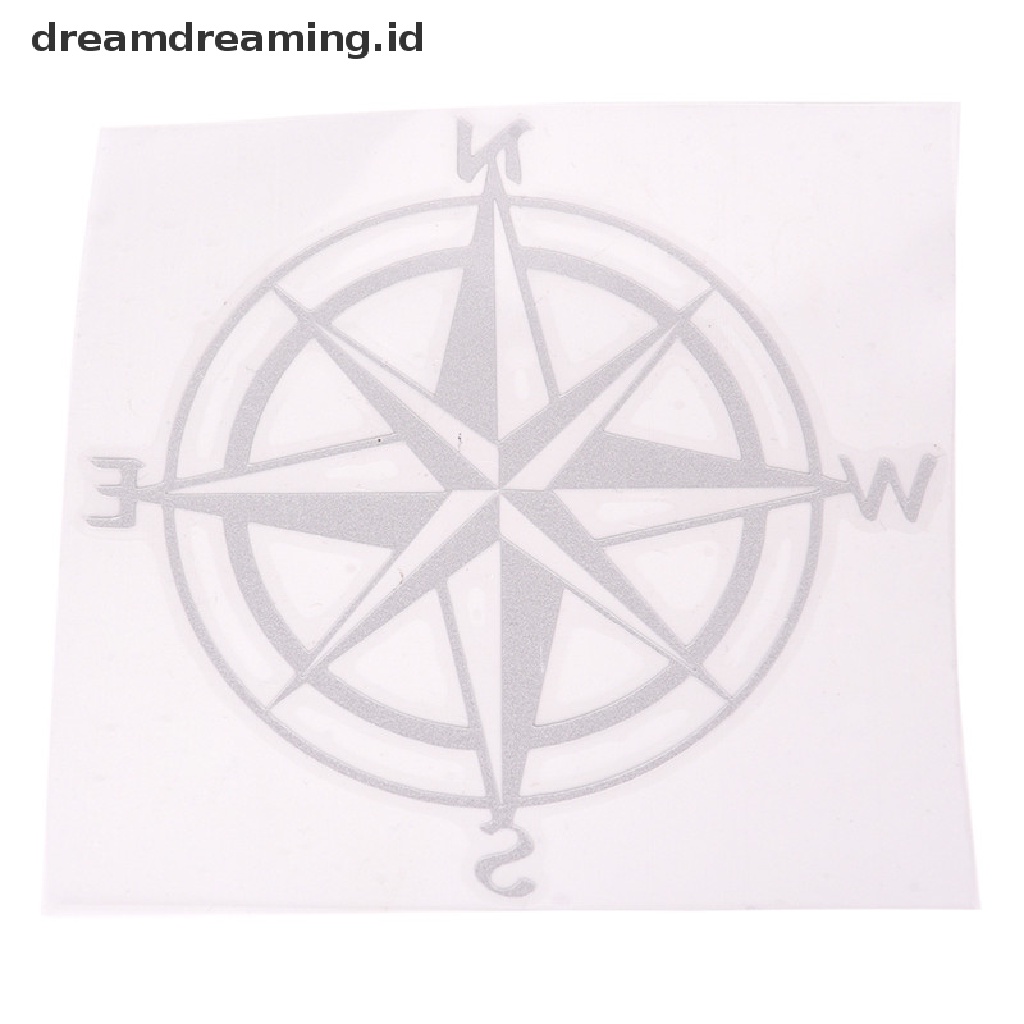 (Dreamdreaming.Id) Stiker Vinyl Motif Jangkar + Kompas Untuk Mobil / Perahu