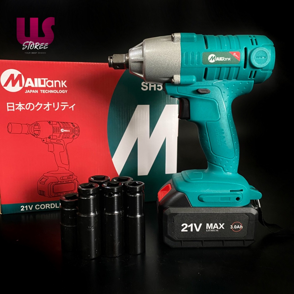 Mesin Bor Baut Baterai 21 Volt Mailtank SH-53 B Impact Wrench Cordless  Drill 1 Baterai