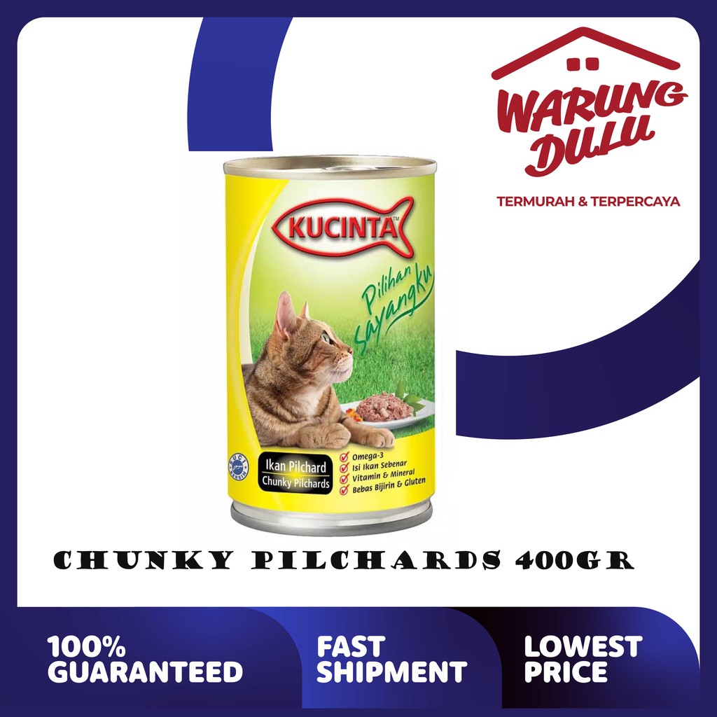 MAKANAN KUCING KUCINTA CHUNKY PILCHARD 400GR