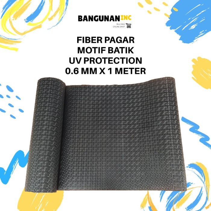 [BISA COD] Fiber Pagar Tebal Motif Batik Hitam DISKON