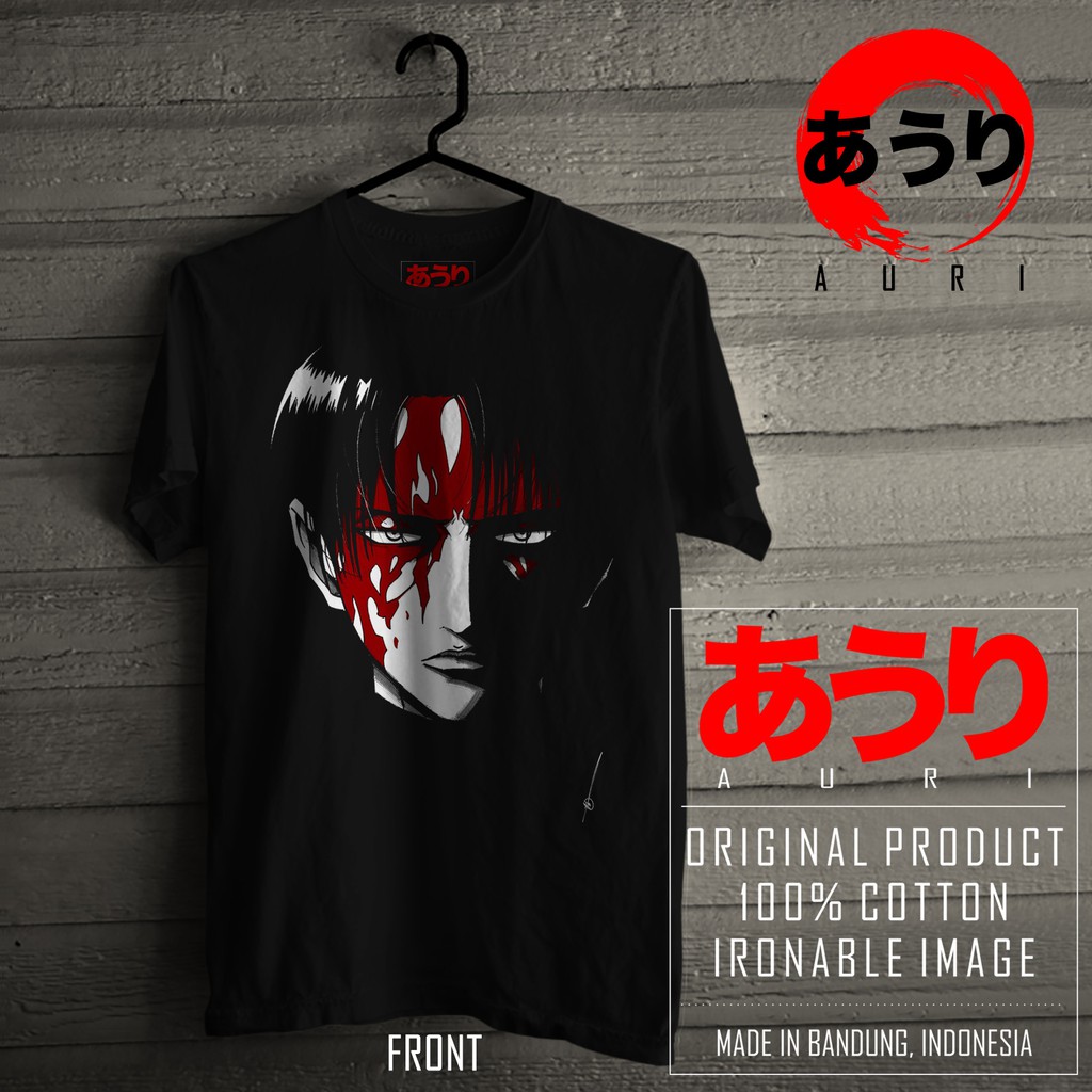 [ BISA COD - BONUS TOTE BAG ] Kaos Pria / Wanita Anime Levi ackerman Attack on titan AoT