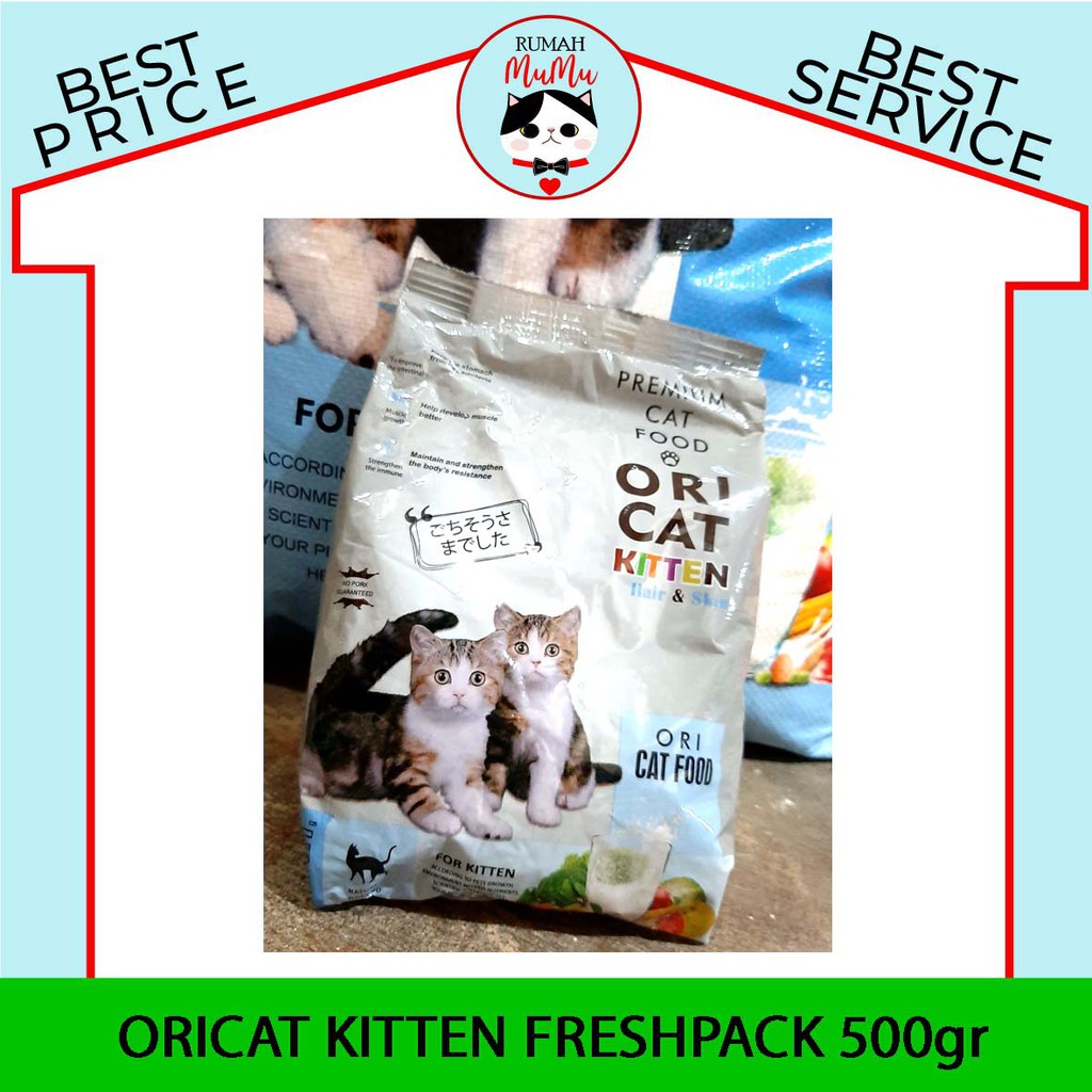 MAKANAN ANAK KUCING ORICAT FRESHPACK 500gr dan 800 gr