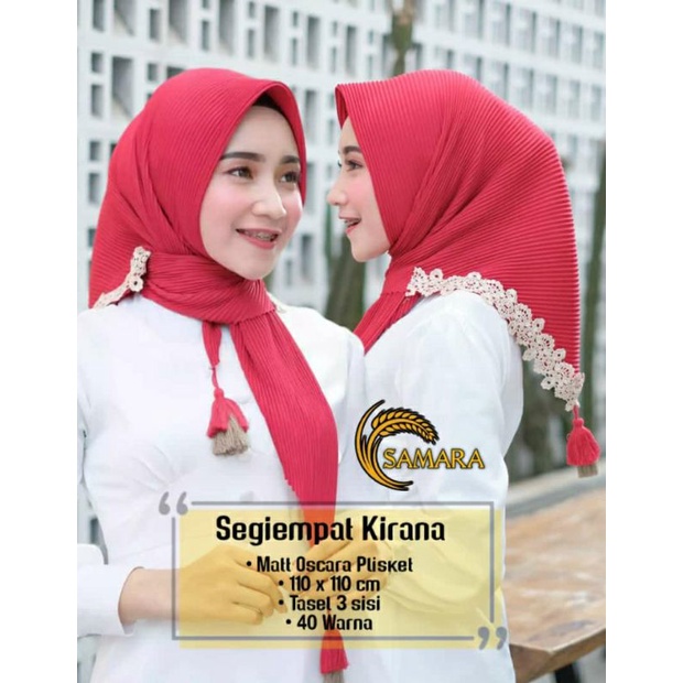 Hijab Segi Empat Plisket Kirana Jambul By Azara
