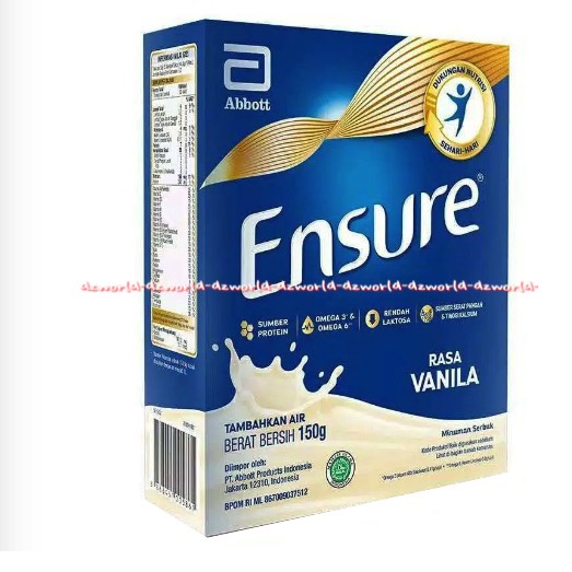 Ensure Gold 150gr Rasa Vanilla  Susuk Bubuk Ensur Kemasan Kotak Box Susu Untuk Kalsium Tulang Vitamin D Omega 3  En Sure Milk Powder Abbott 150 gram