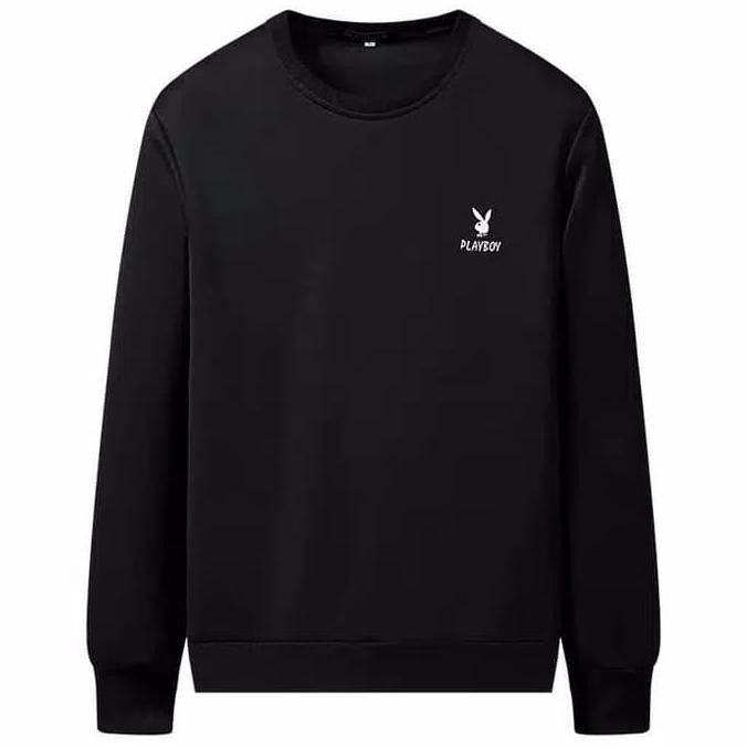 Sweater Playboy Pria Kaos Panjang Playboy Kekinian Outdoor Keren - Hitam