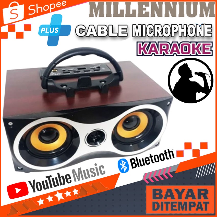 Fleco Speaker Portable Bluetooth / FM Radio / USB Plus Mic Karaoke