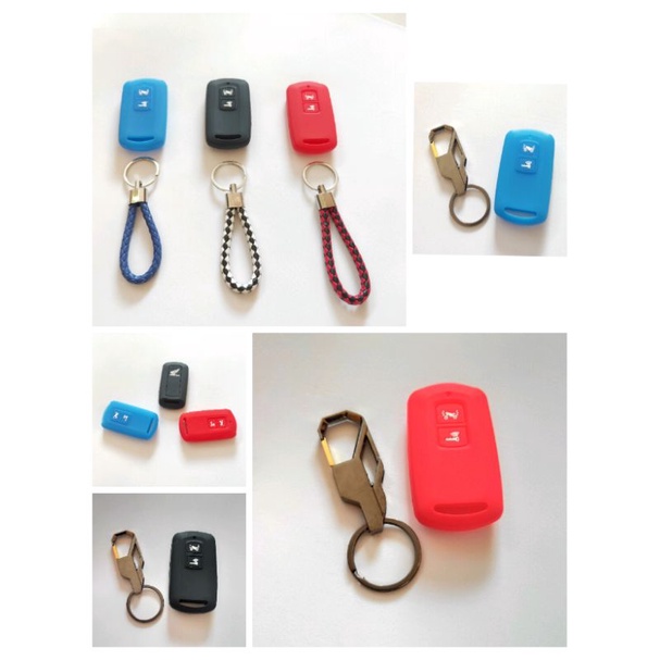 Cover remot + gantungan kunci sarung remot silikon pelindung remot motor Honda Scoopy 2021 2022 keyl