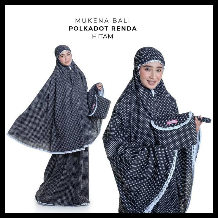 Mukena Dewasa Polkadot Renda Hitam Kya G6D1