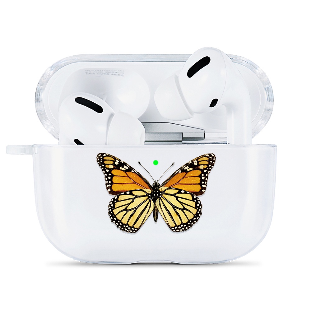 Simple AirPods Pro Case Anti-fall Silicone Soft Case Headset Protection Cover Cute Cartoon Butterfly