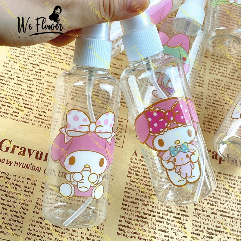 (We) Botol Kosong Bahan Plastik Desain My Melody Kartun Kapasitas 100ml Dapat Diisi Ulang