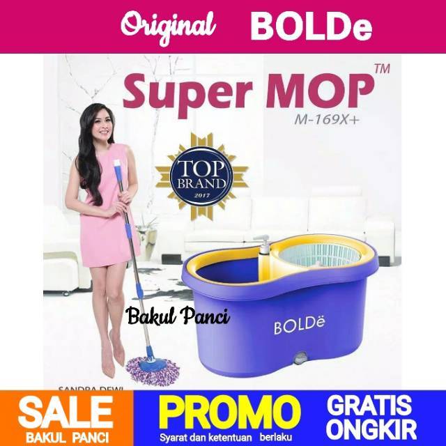 Bolde Alat Pel Super Mop Type M-169x Plus (+)  Wonder Mop Pel Putar Otomatis Modern Praktis