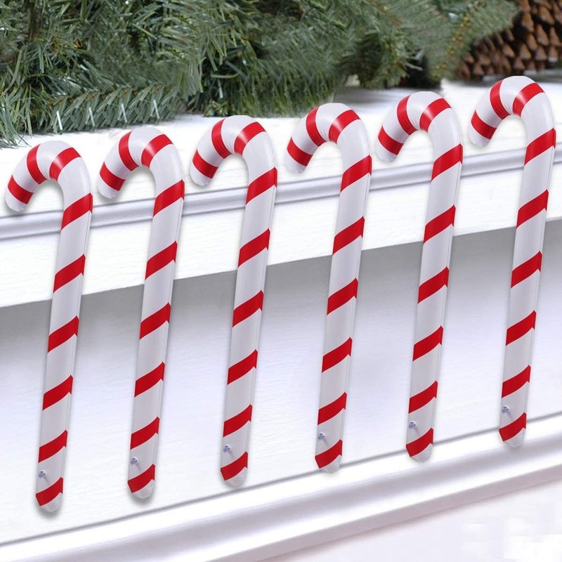 [Christmas Home Decoration Products] [ 1PC Inflatable Christmas Canes Lollipop Balloons ] [Toy Christmas Canes Lollipop Balloon][Xmas Home Decor Accessories]