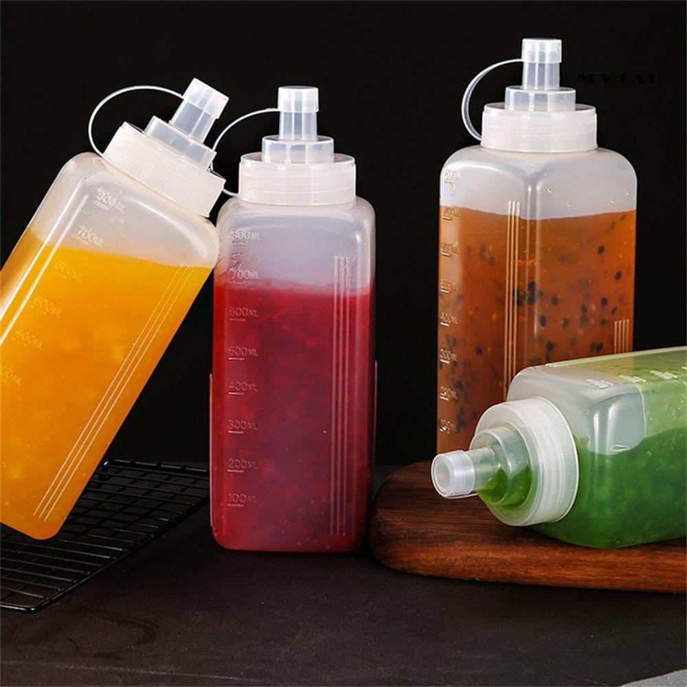 Chookyy 800/1000ml Squeeze Bottle Plastik Anti Bocor Alat Dekorasi Kue Perlengkapan Baking Botol Dispenser Kecap Cruet Tahan Debu