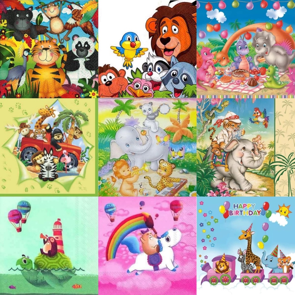 TISU NAPKIN DECOUPAGE EROPAH – Cartoon Motif J