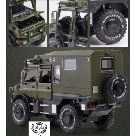 DIECAST MINIATUR MOBIL MERCEDES BENZ UNIMOG METAL SERIES SKALA 1:28