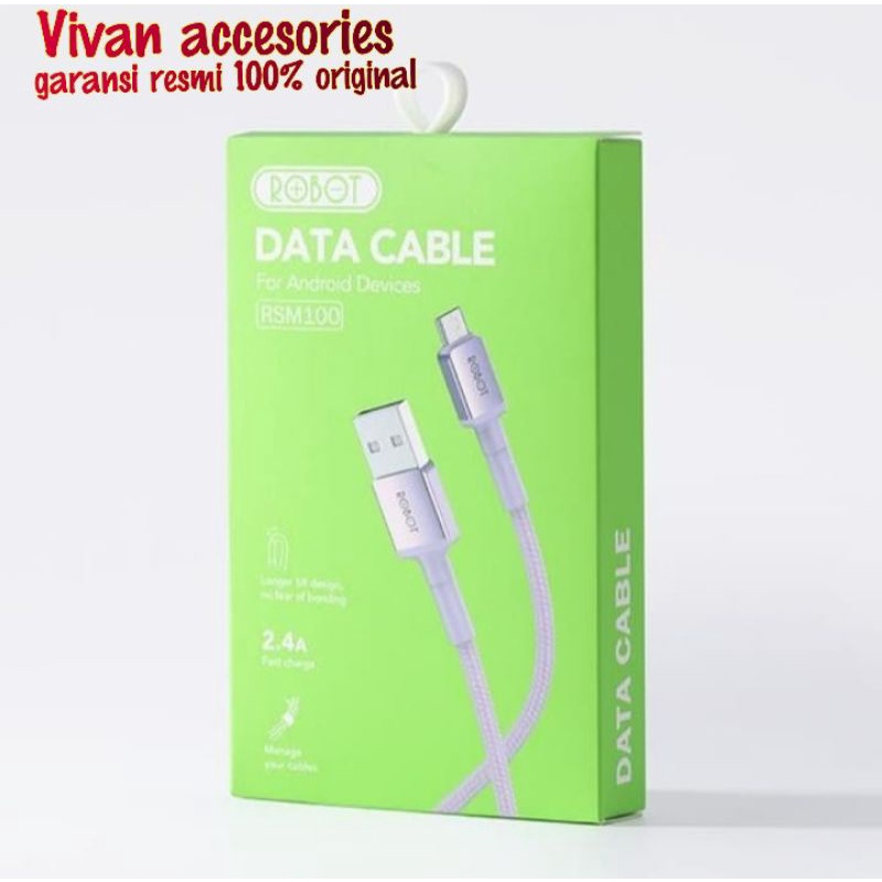 Robot RSM100 Micro USB Kabel Data.Cable 1M 2,4A Braided Cable Android