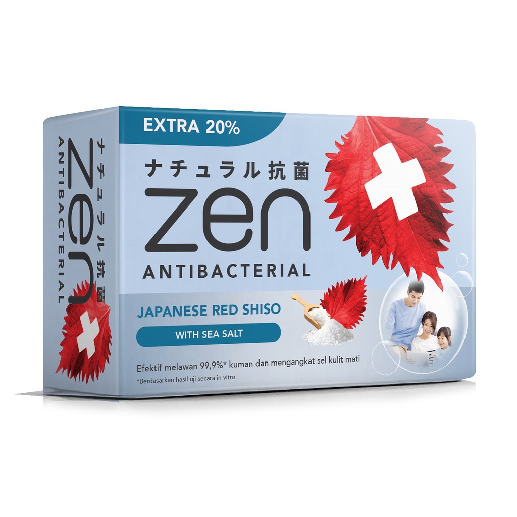 Zen Antibacterial Sabun Batang Shiso &amp; Seasalt 70g - 4 pcs