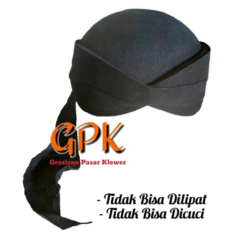 Blangkon Solo Sliwir Hitam Polos ( Lem Kuat - Packing Dus )