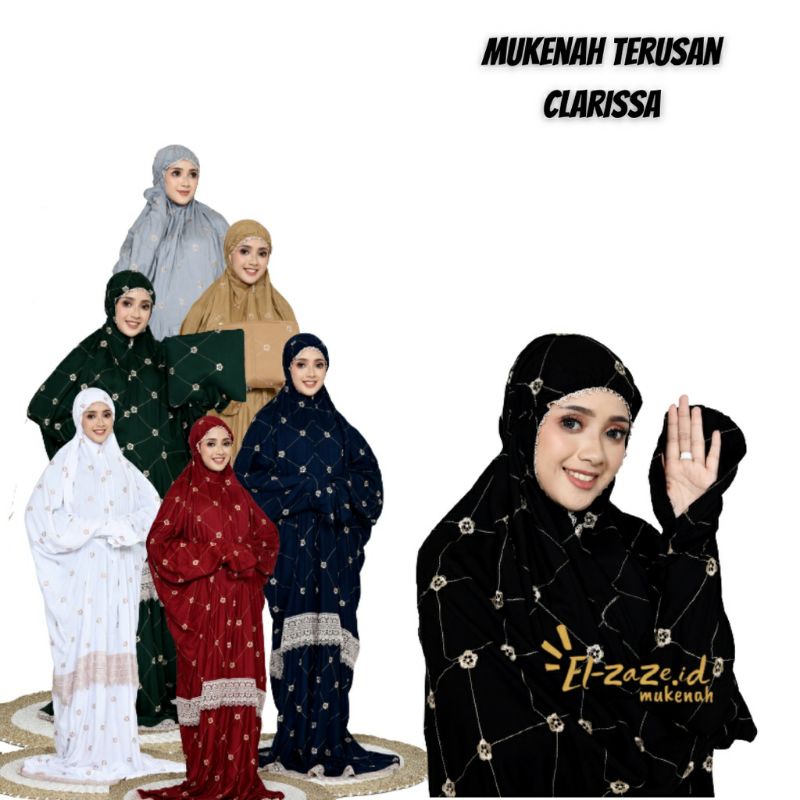 Mukena Terusan Dewasa BORDIR CLARISSA Jumbo Rayon Premium