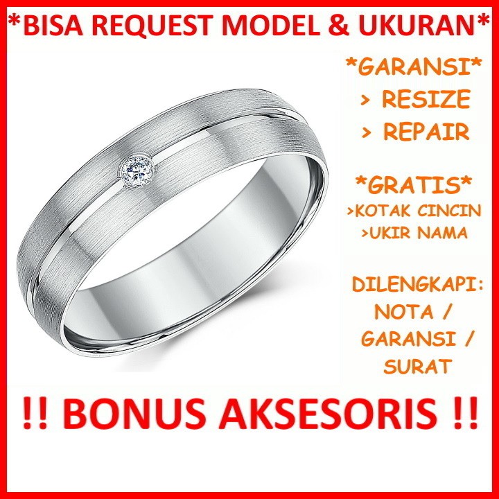 Bisa Pesan Model Garansi Silver Asli Cincin Kawin Perak Tunangan Nikah Gratis Tulis Ukir Nama Id133