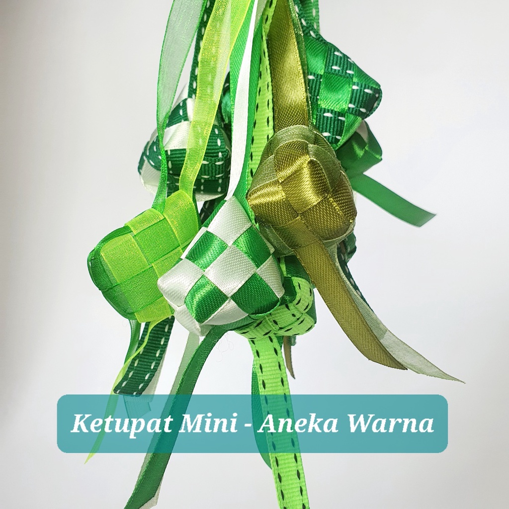 

(4cm) Hiasan Lebaran Idul Fitri Ketupat Mini Pita Jadi Siap Pakai Satin Organdi Grossgrain