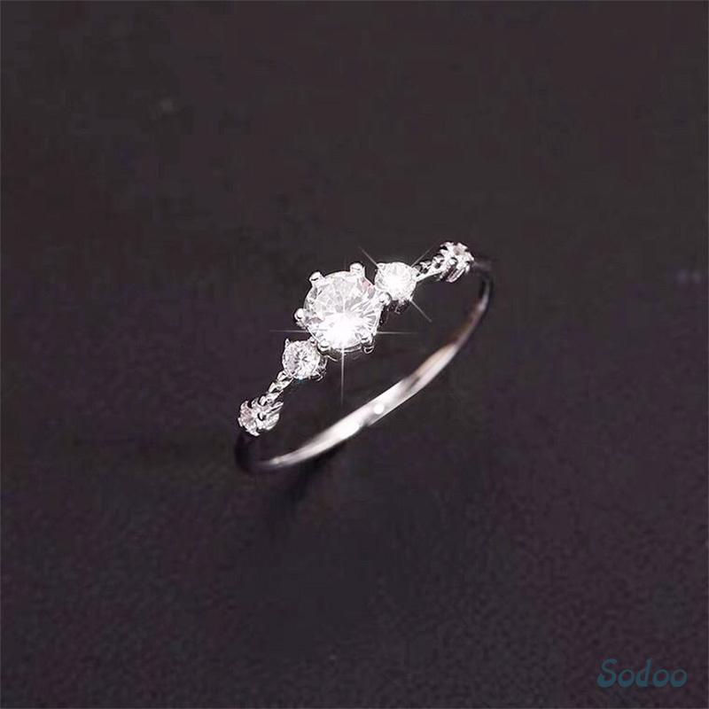 [COD] Cincin perak 925 cincin Korea Berlian Simple Adjustable Cincin Model Terbuka Desain Wanita Had