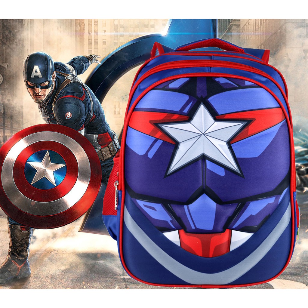 Tas Sekolah Anak Laki-Laki TK-SD Tas Ransel Sekolah Import Anak Cowok Karakter Superhero 6D Embos