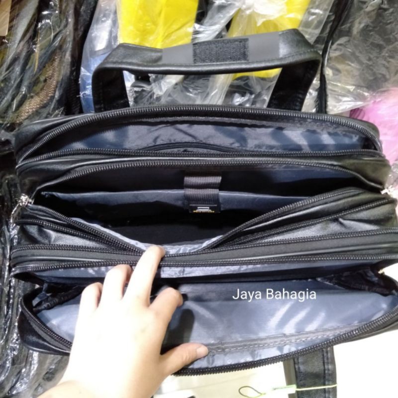 Tas Kantor Laptop Polo Milano Kulit Expand Briefcase Anti Air Selempang Kerja Jinjing Pria Original