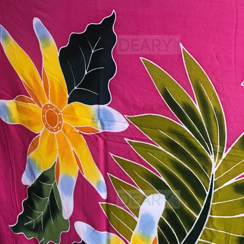 Kain Pantai Bali Batik Lukis Motif Floral Bahan Rayon Premium Tebal | Deary Co Bali