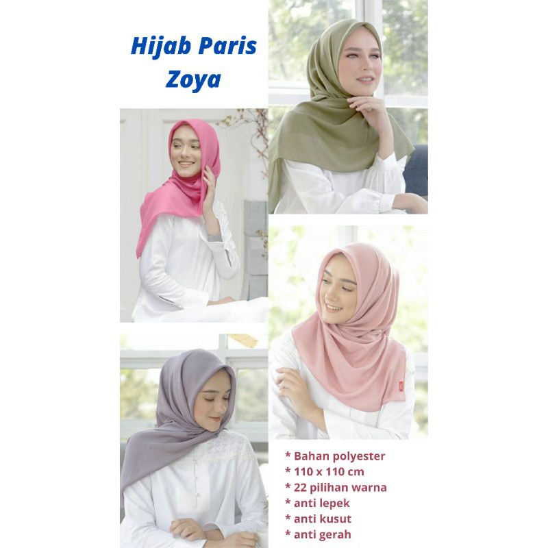 Kerudung segi empat polos Zoya / Maruna plain