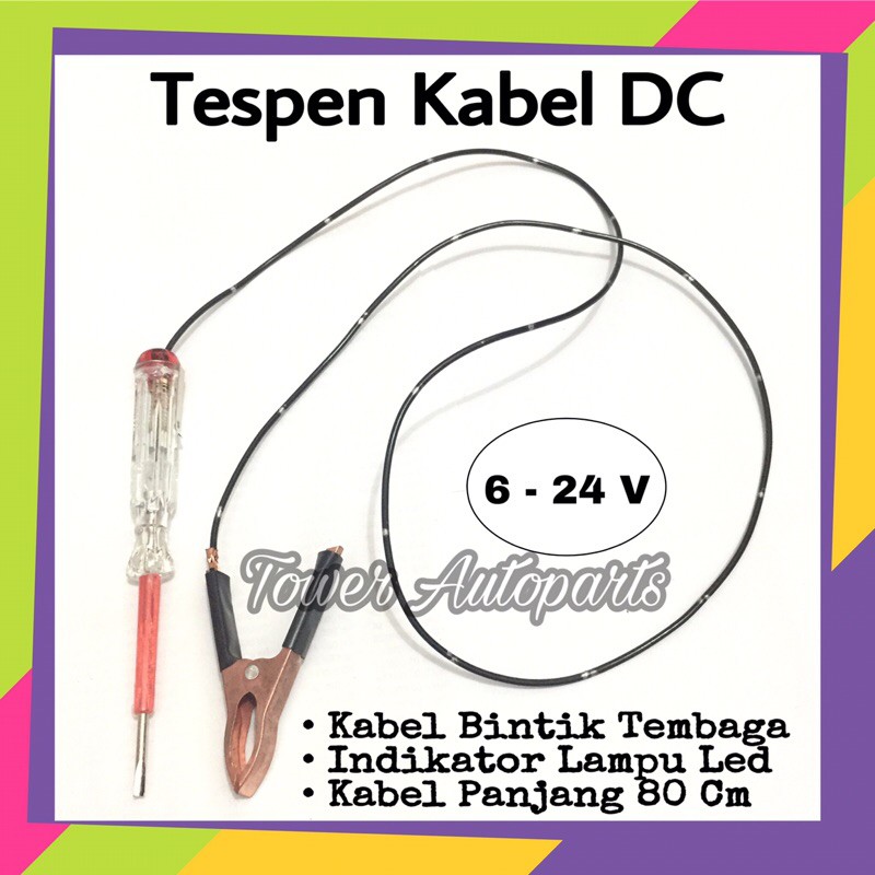 Grosir Murah 100pcs - Tespen Aki / Tespen Kabel DC Untuk Cek Listrik Mobil Motor Universal