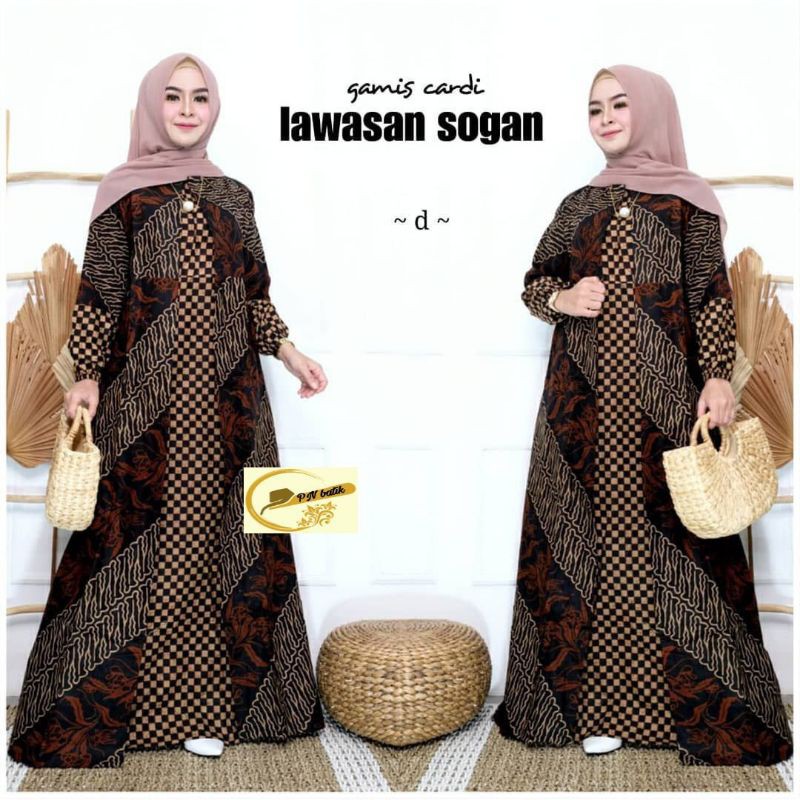 gamis batik wanita modern 2021 terbaru/gamis batik wanita muslimah/gamis batik wanita cantik