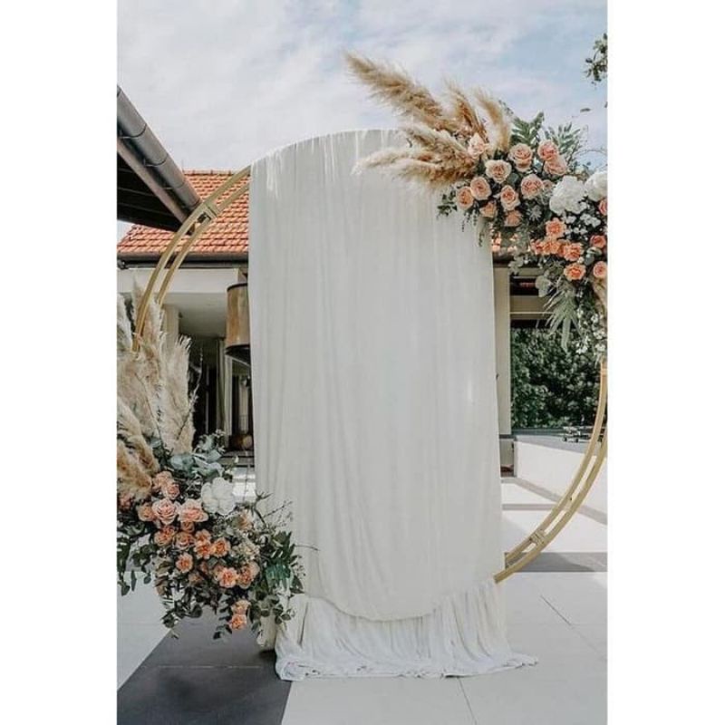 BACKDROP DEKORASI LAMARAN CIRCLE RING DOUBLE