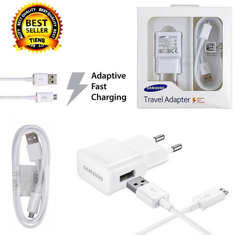 ADAPTOR - TRAVEL - CASAN - CHARGER SAMSUNG S6 NOTE 4 KABEL USB MICRO QC 3.0 FAST CHARGING KUALITAS 100%