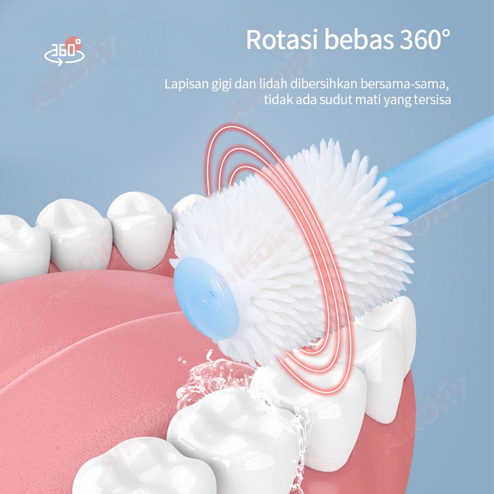 Aikoky sikat gigi anak bayi Nano toothbrush 360 derajat/baby tooth brush 2-12tahun