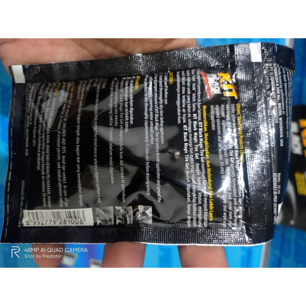 SEMIR BAN LANGSUNG BERSIH HITAM KIT BLACK MAGIC TIRE GEL SACHET