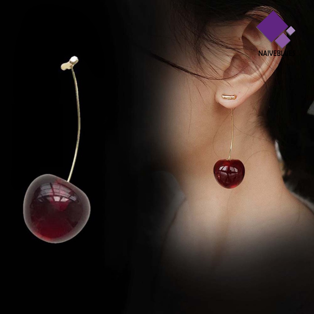 Anting Juntai Bentuk Cherry Bahan Alloy Untuk Kencan