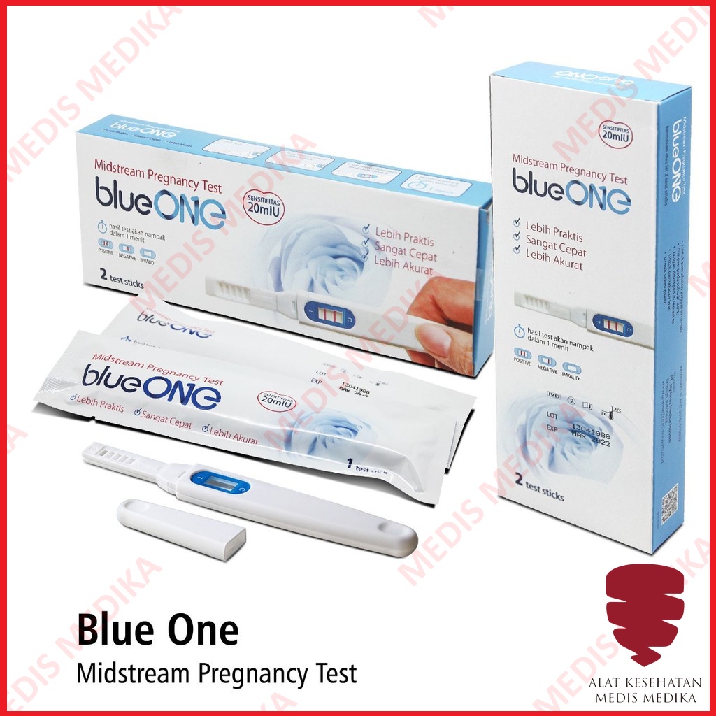 Test Kehamilan Blue One MidstreamTespek Cek Tes Hamil Compact Stick Onemed Tespack 2pcs Box