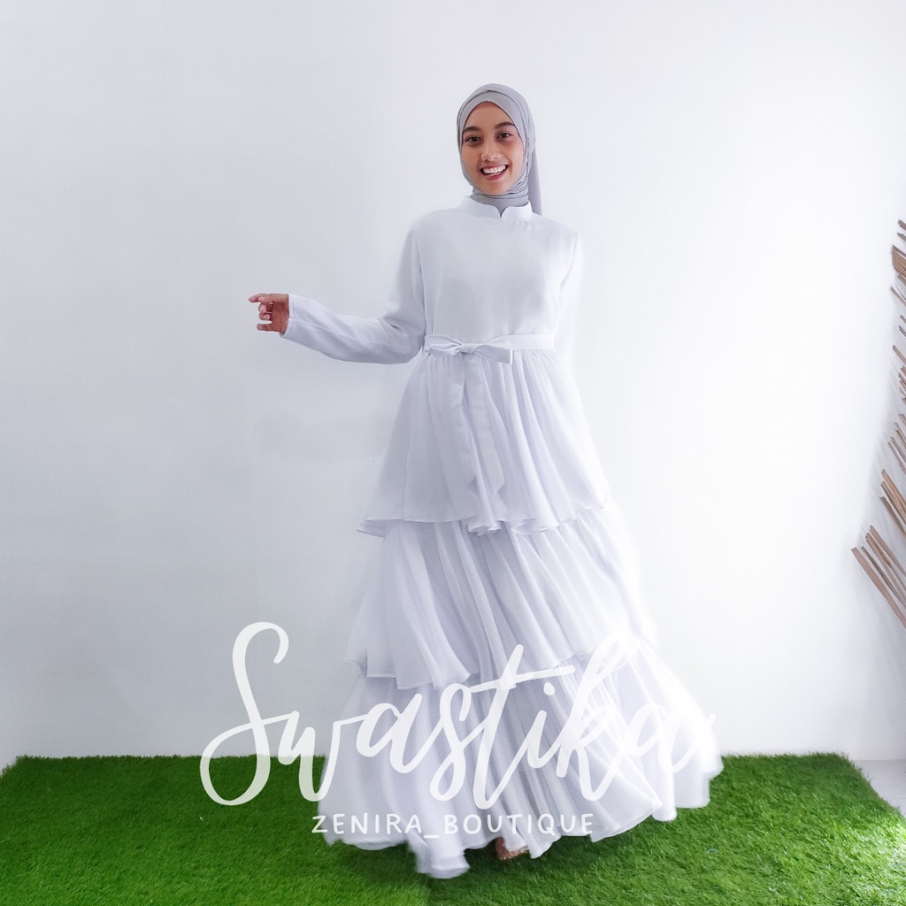 SWASTIKA Dress ceruty babydoll / baju pesta / prewedding /gaun wisuda / lamaran /  gamis remaja kondangan / couple / tersedia ukuran kecil hingga jumbo