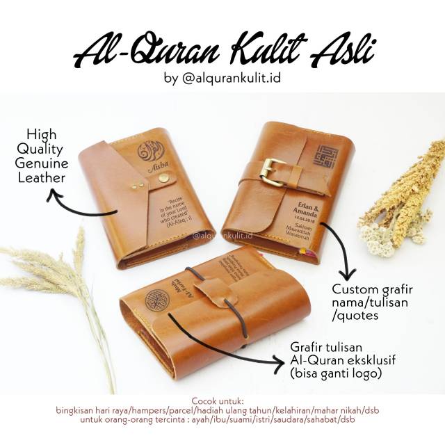 AlQuran Kulit Asli A6 - Leather Quran - Cover Sampul Kulit Alquran @alqurankulit.id