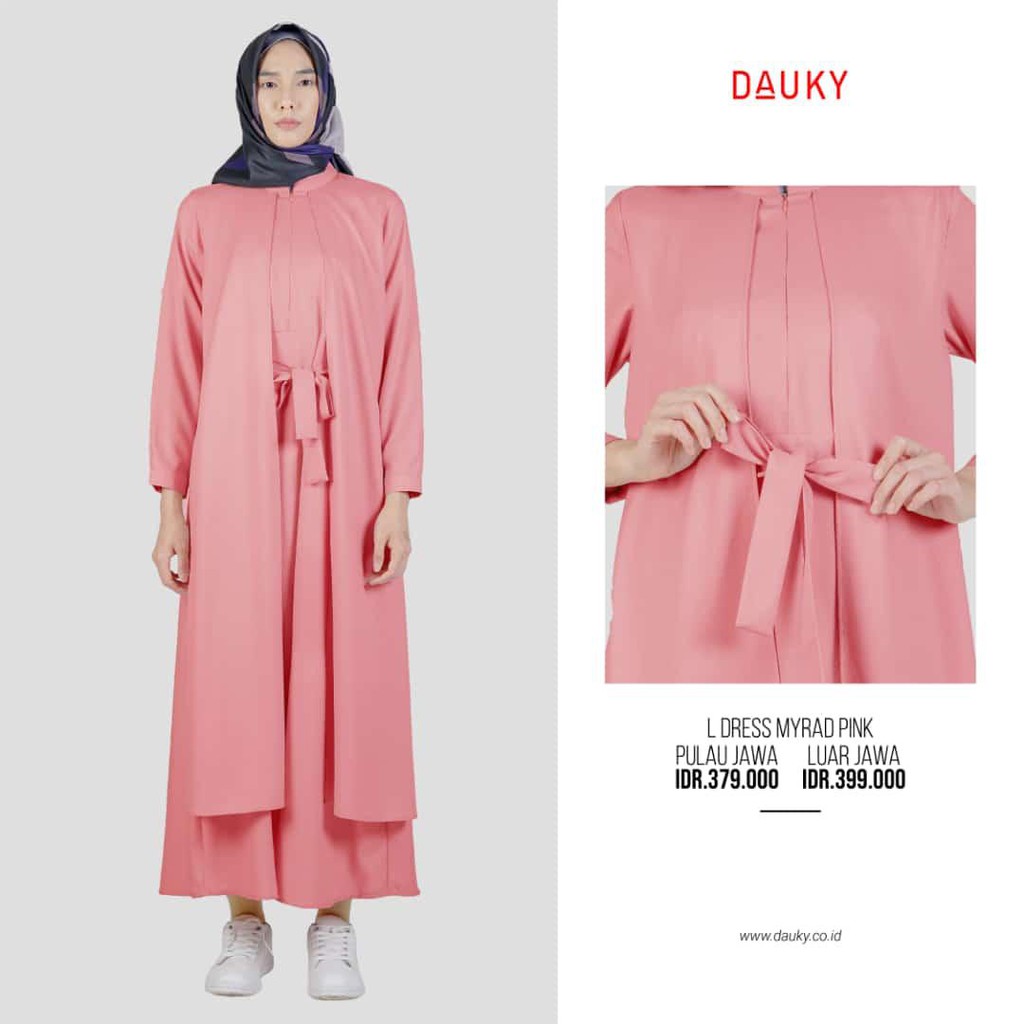 DAUKY DRESS GAMIS POLOS TERBARU - L DRESS MYRAD