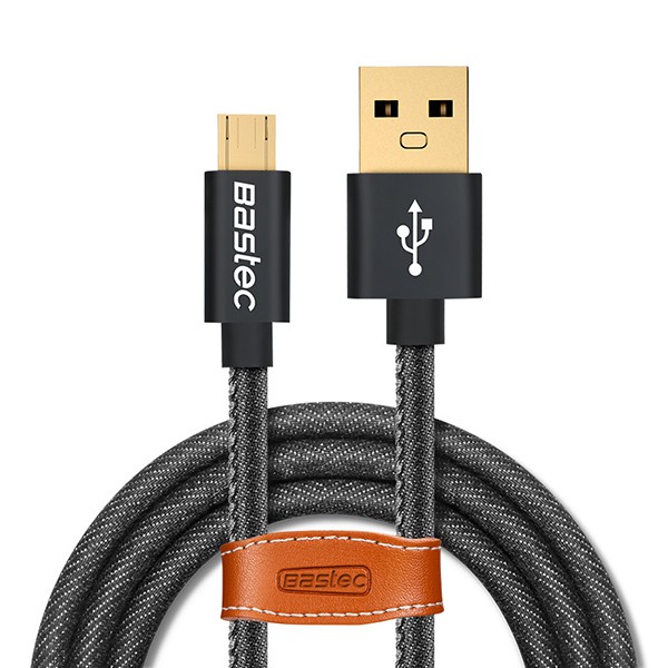 Bastec Kabel Charger Micro USB Leather 1.2 Meter