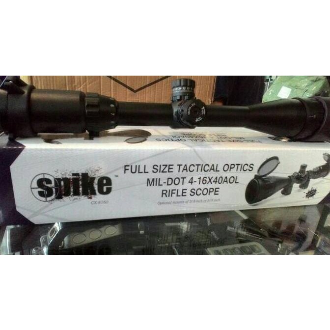Limited Teleskop Senapan Angin / Spike 4-16X40 Aol/ Rifle Scope Spike Terbatas